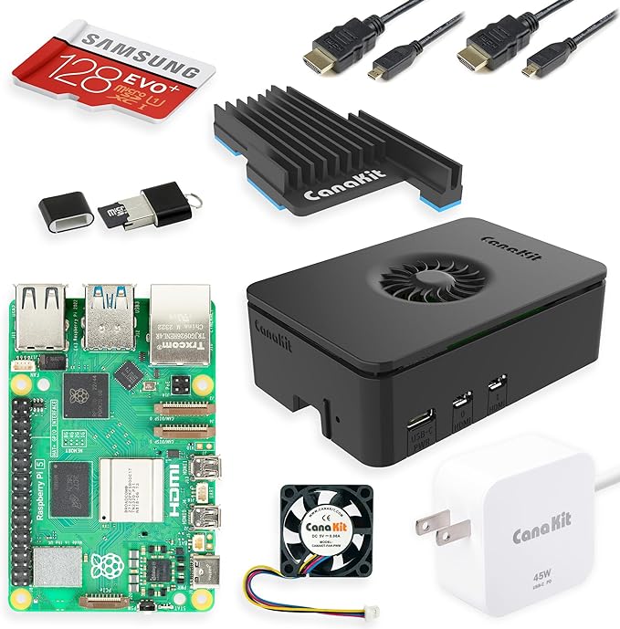 Raspberry Pi 5 Starter Kit - Turbine Black (128GB Edition) (4GB RAM)