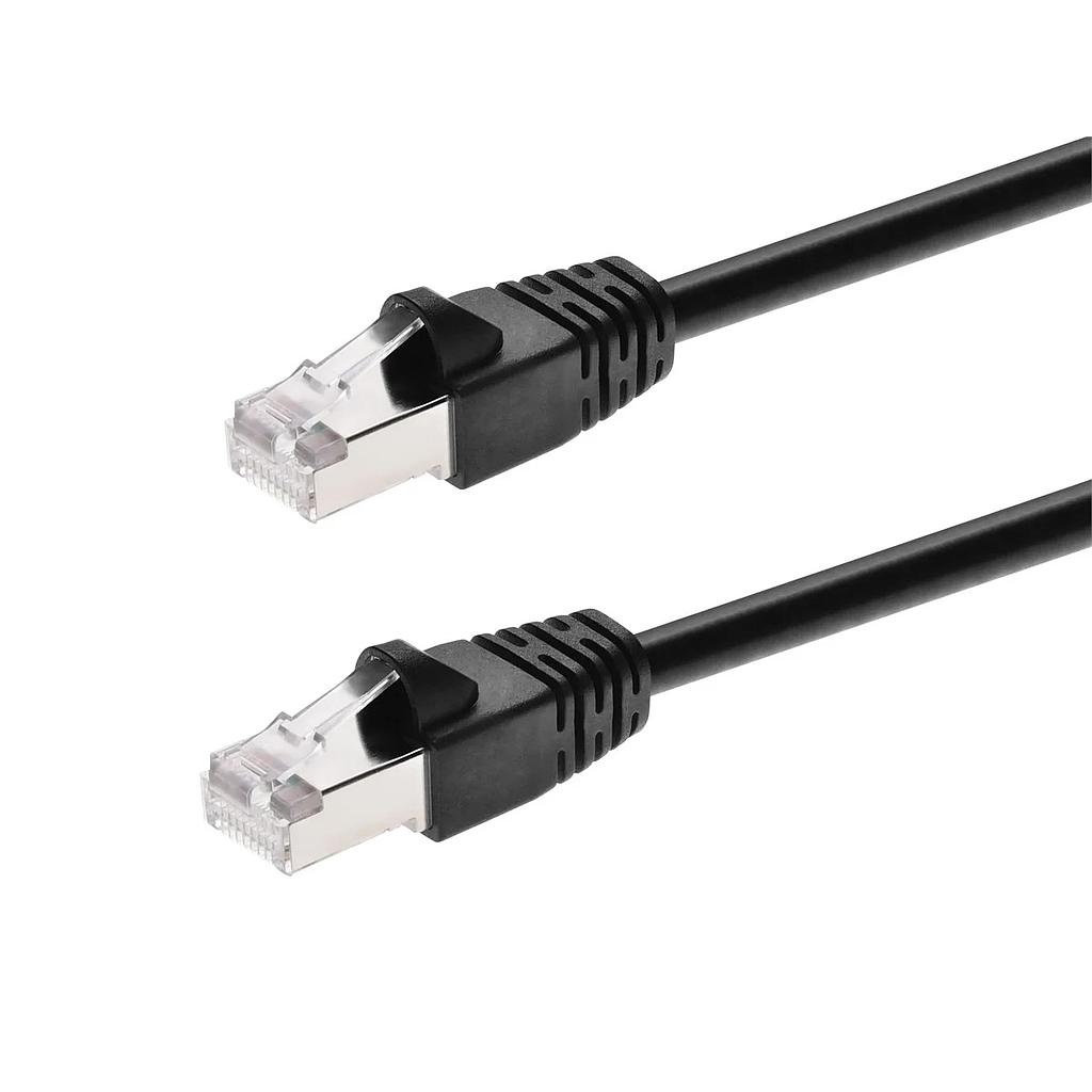 Shielded Cat6A Patch Cable, Black - 1ft