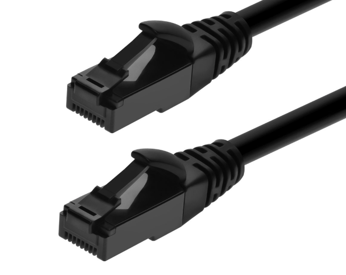 Cat6A Flexible TPE Ethernet Patch Cable - 6ft - Black